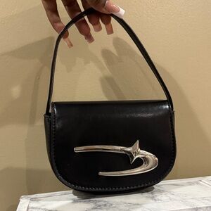 SHEIN Black Mini Bag with Silver Detail